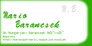 mario barancsek business card